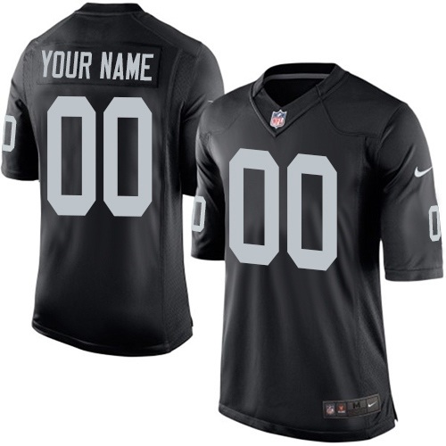 Youth Elite Nike Jersey Black Home - Customized NFL Oakland Raiders